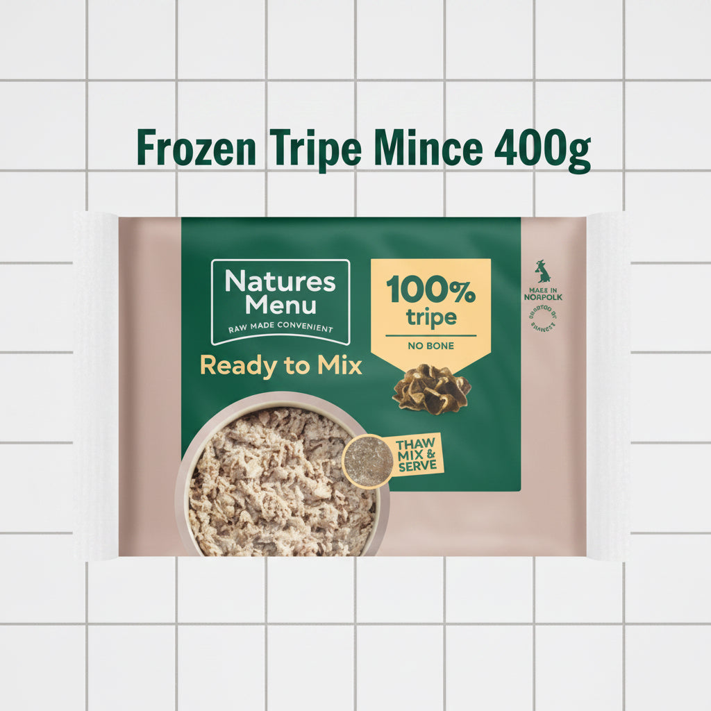 Natures Menu Frozen
Tripe Mince 400g
