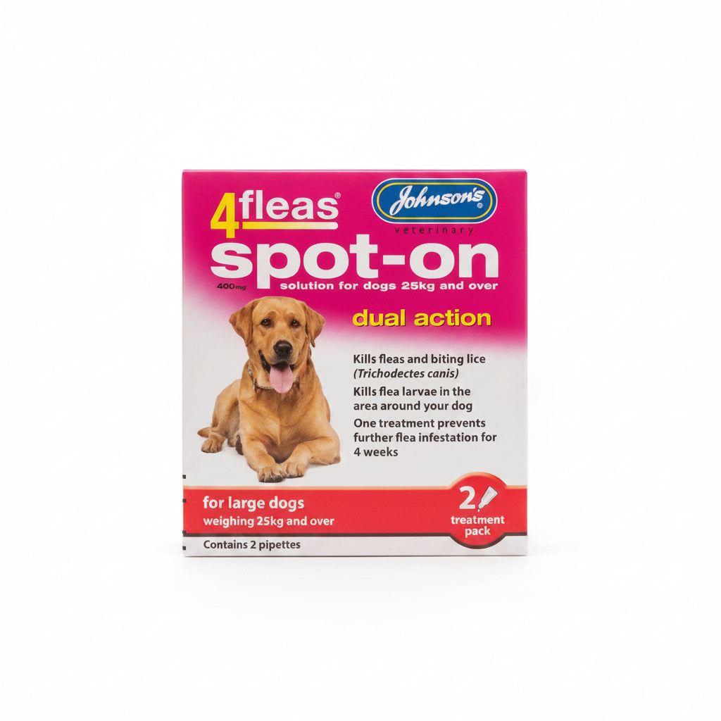 4fleas dual action spot on for large dogs weighing 25kg and over