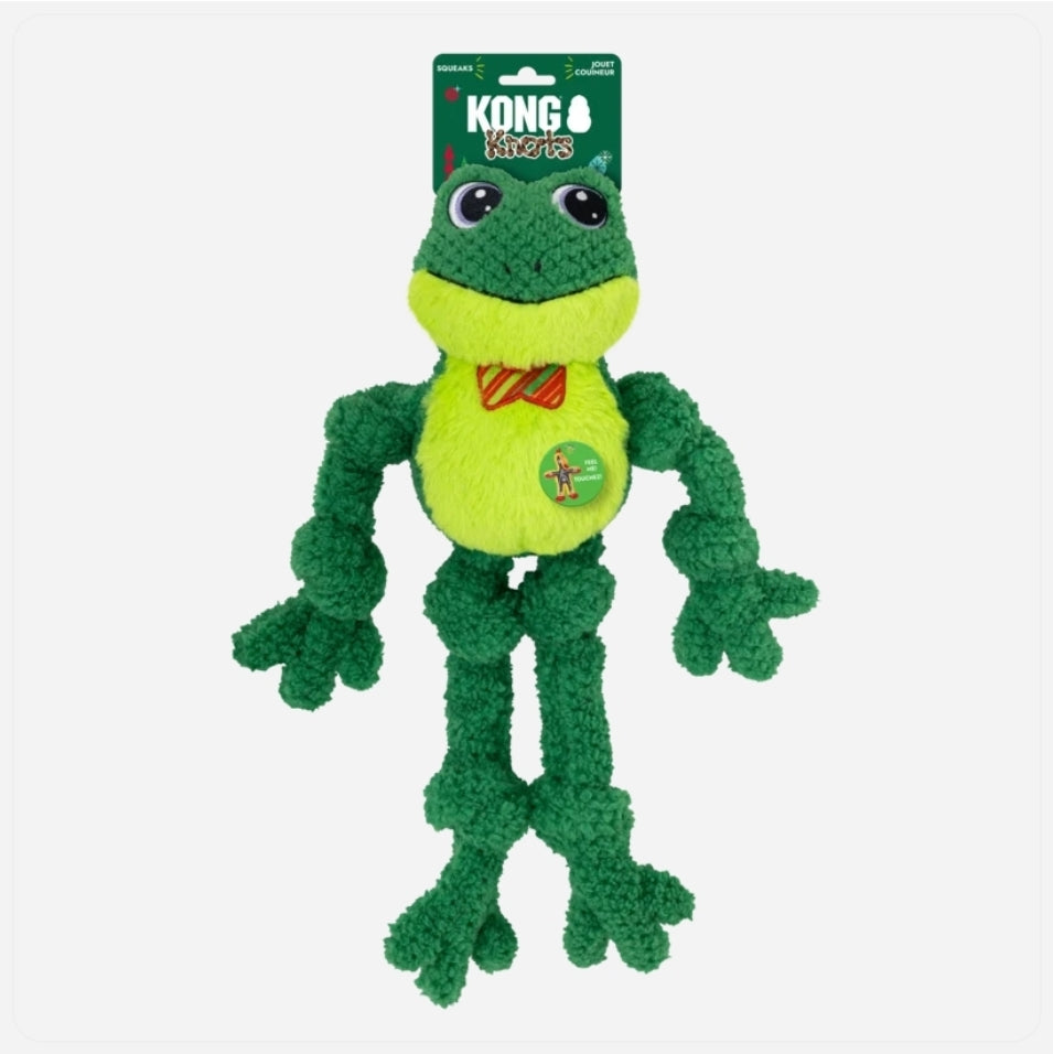 Kong Holiday Knots Bow Tie Frog XL