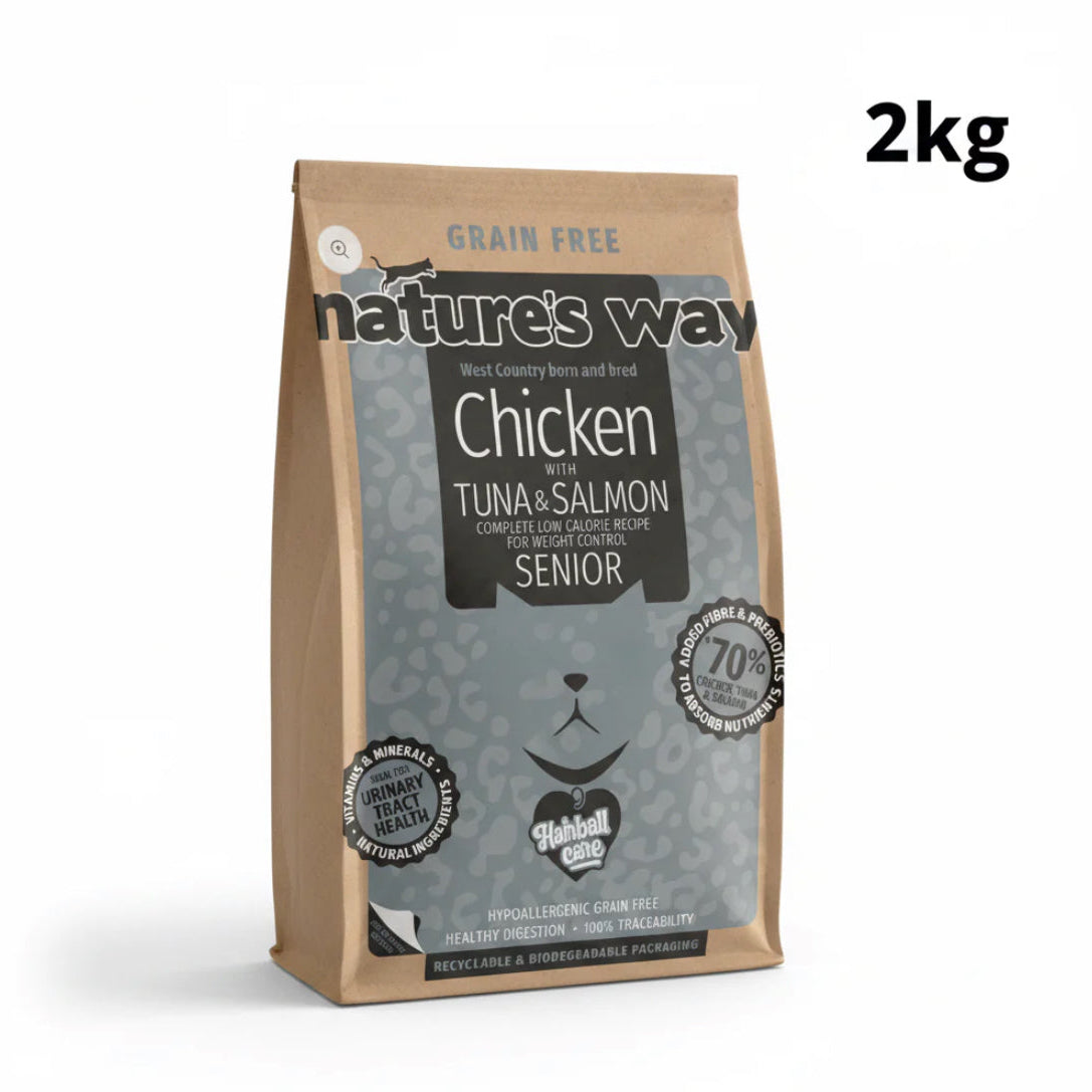 Natures Way Grain Free Chicken with Tuna & Salmon Complete Dry Food for Senior Cats 1.5kg
