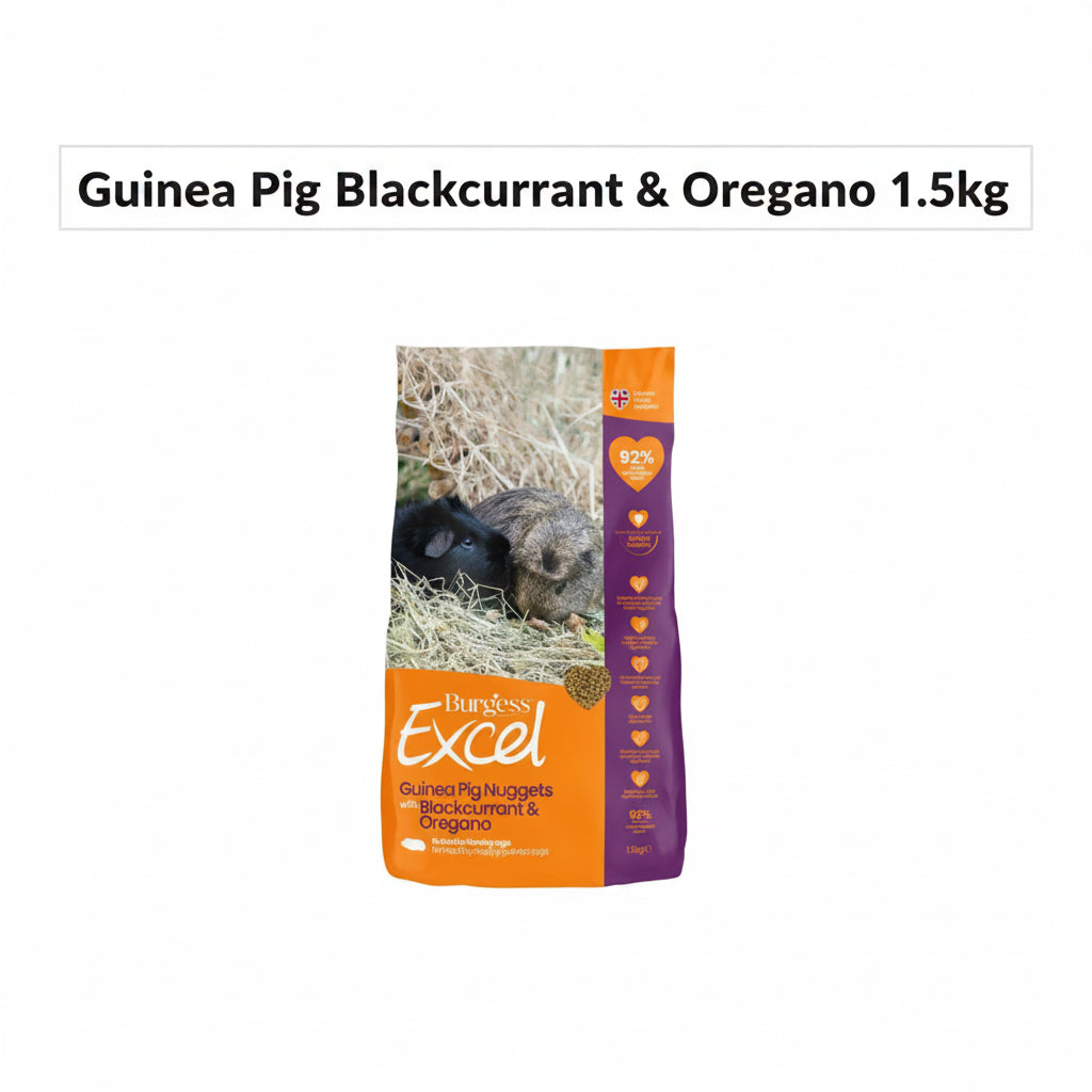 Burgess Excel Adult
Guinea Pig Nugget Blackcurrant and
Oregano 1.5kg