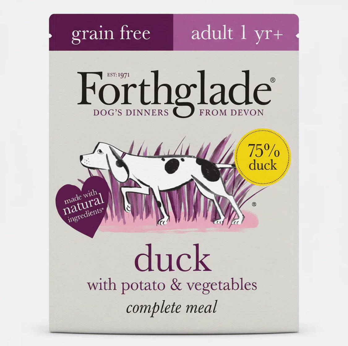 Forthglade duck with potato and vegetables adult dog wet food 395g