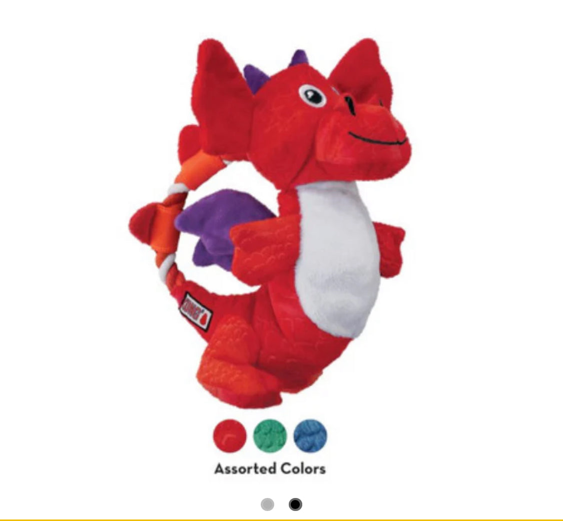 KONG Dragon Knots Medium/Large (assorted colours) blue,red,green single item sold