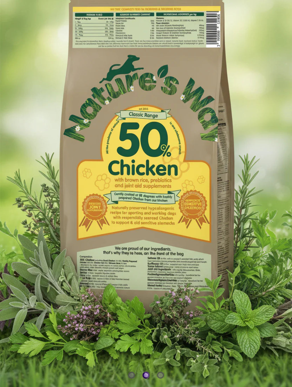 Naturesway chicken 50% and rice adult dog food 2kg