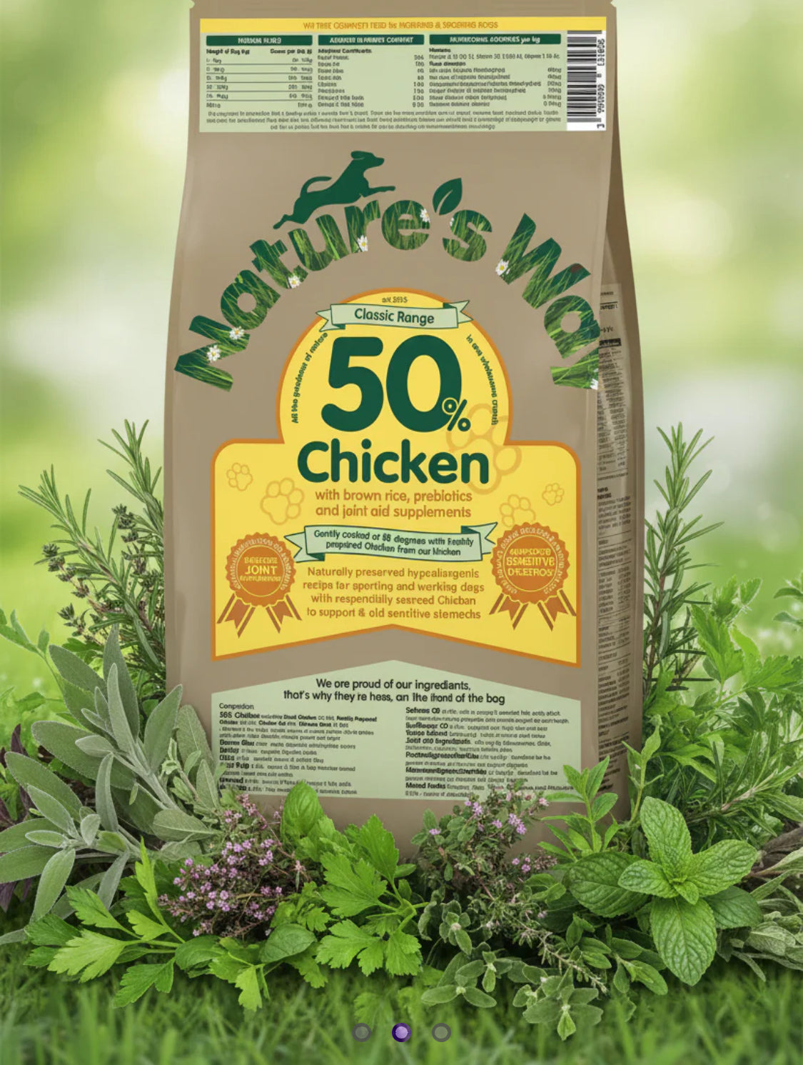 Naturesway chicken 50% and rice adult dog food 2kg