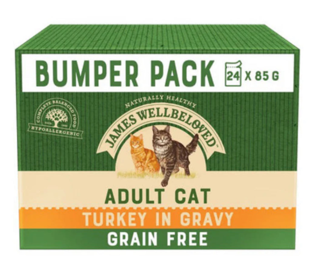 Wellbeloved cat turkey grainfree pouches in gravy 24x85g