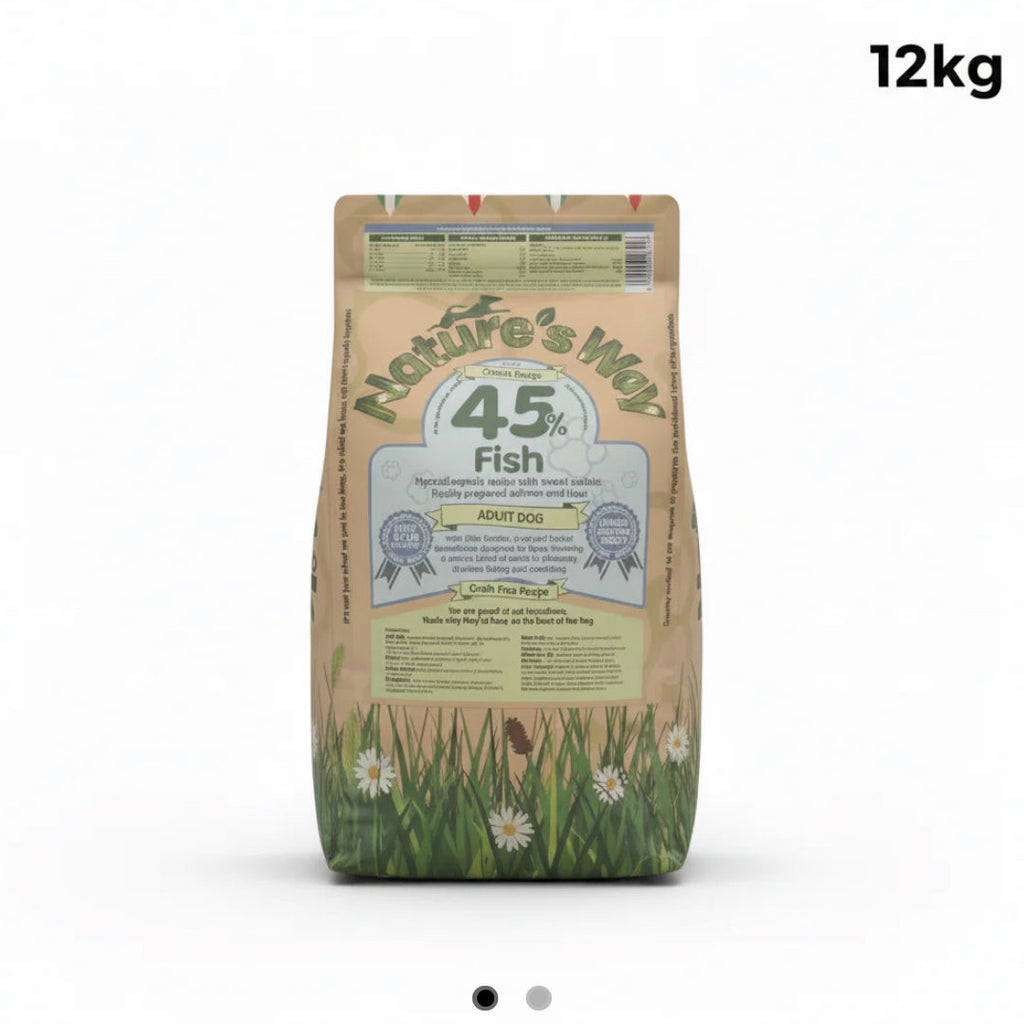 Naturesway 45% fish and potato grain free adult dog food 12kg (itch-eeze recipe)