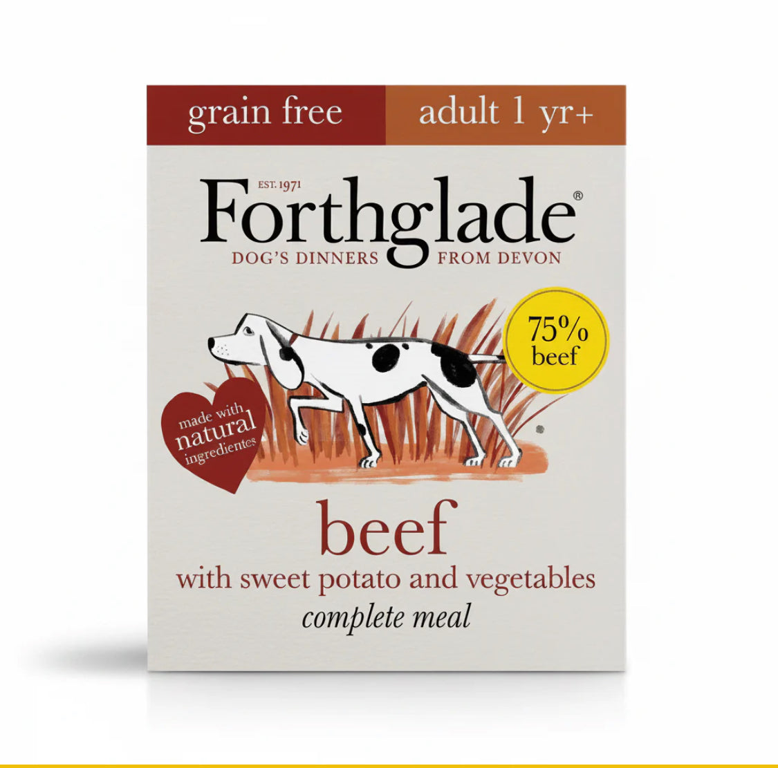 Forthglade beef with sweet potato and vegetable adult dog wet food 395g