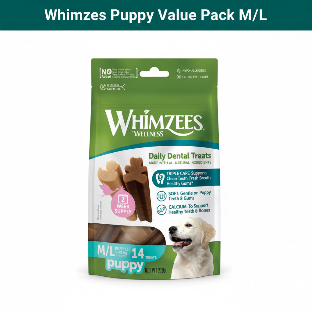 Whimzees Puppy Value
Pack M/L 14 Pack