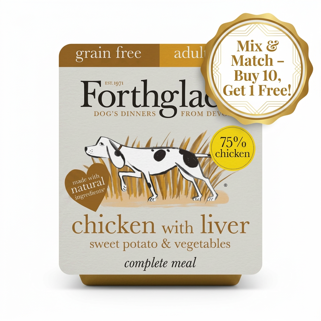 Forthglade adult chicken and liver adult wet food 395g