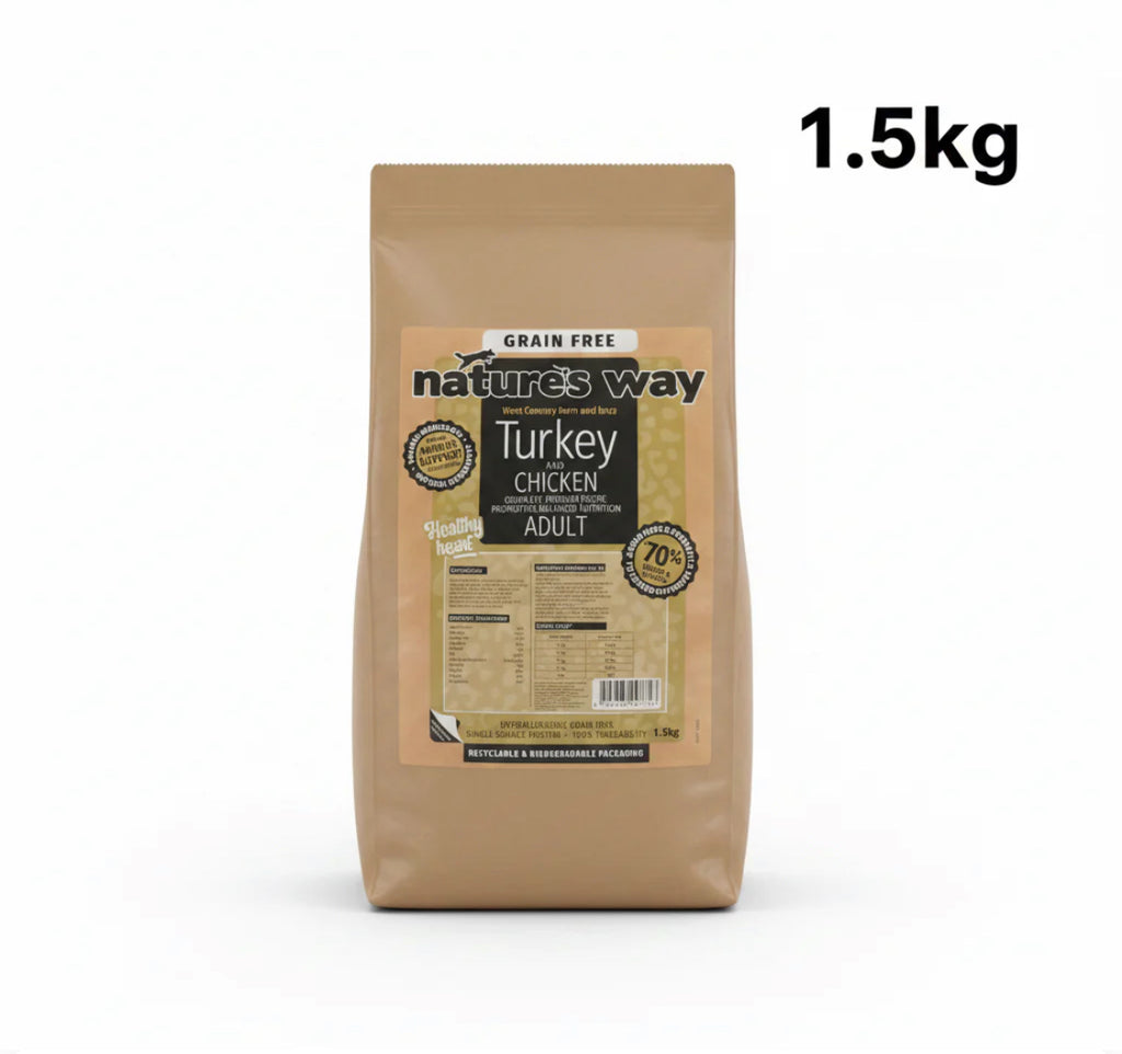 Naturesway grainfree adult cat 70% turkey and chicken 1.5kg
