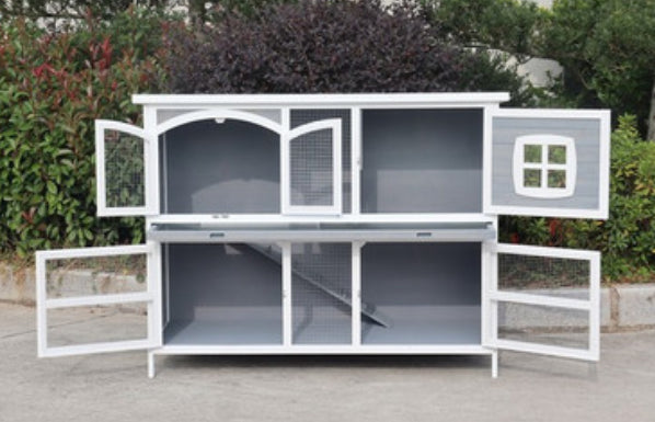 Harrisons Ravenglass Double Rabbit Hutch
Soft Grey
150x60x116cm