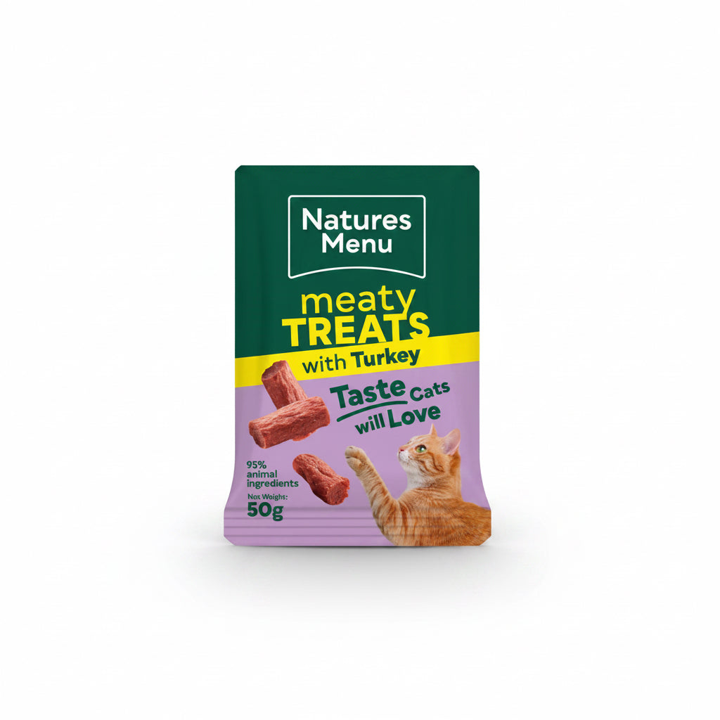 Naturesmenu meaty turkey cat treats 50g