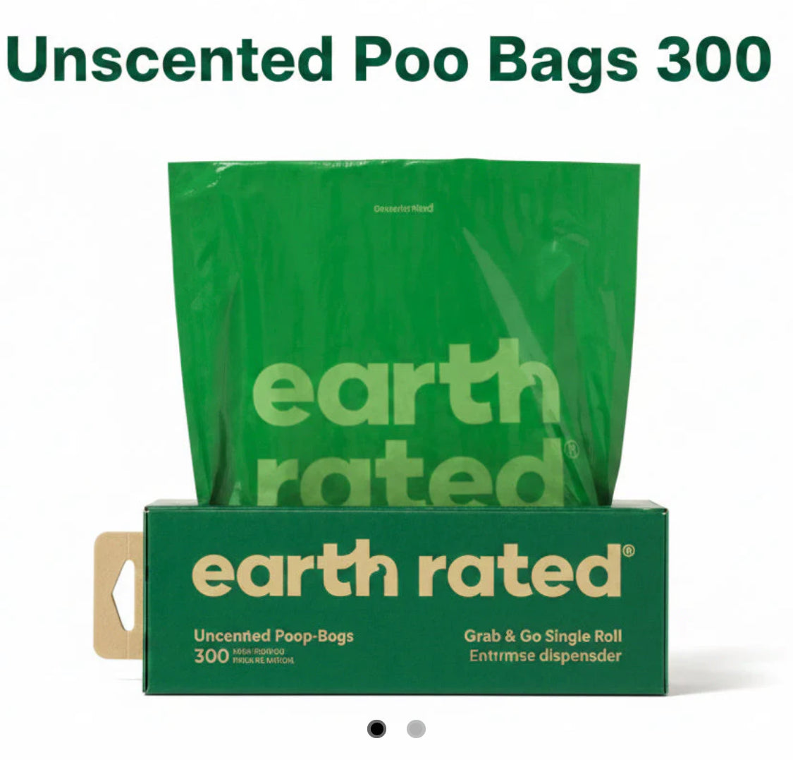 Earth Rated Unscented Poo Bags 300 bags on a roll