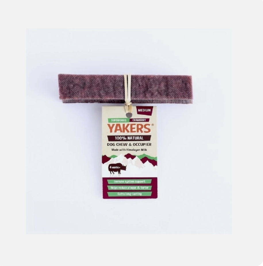 Yakers Cranberry Dog Chew Medium
